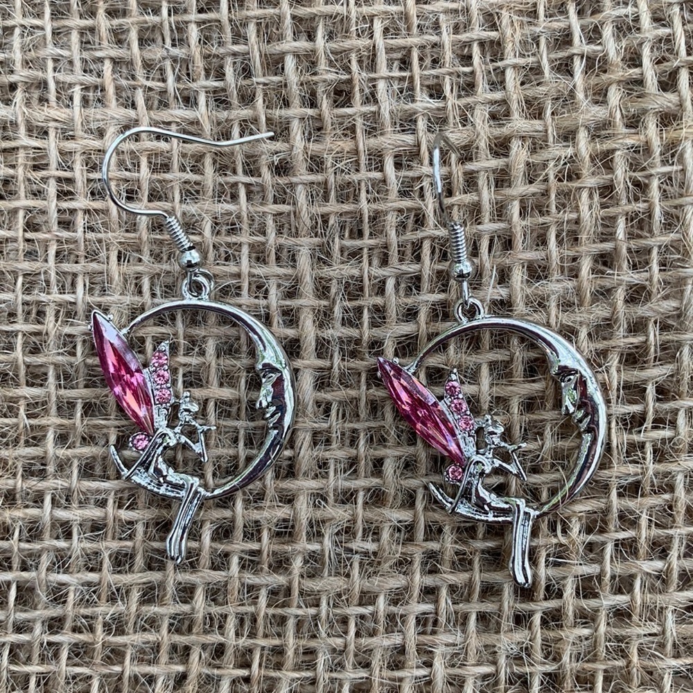 Nwt Handmade Fairy Moon Earrings - Picture 1 of 2